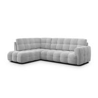 ECKSOFA MELLOW 5-Sitzer, hellgrau - Hellgrau/Schwarz, Holz/Textil (283/191cm) - Wozimo
