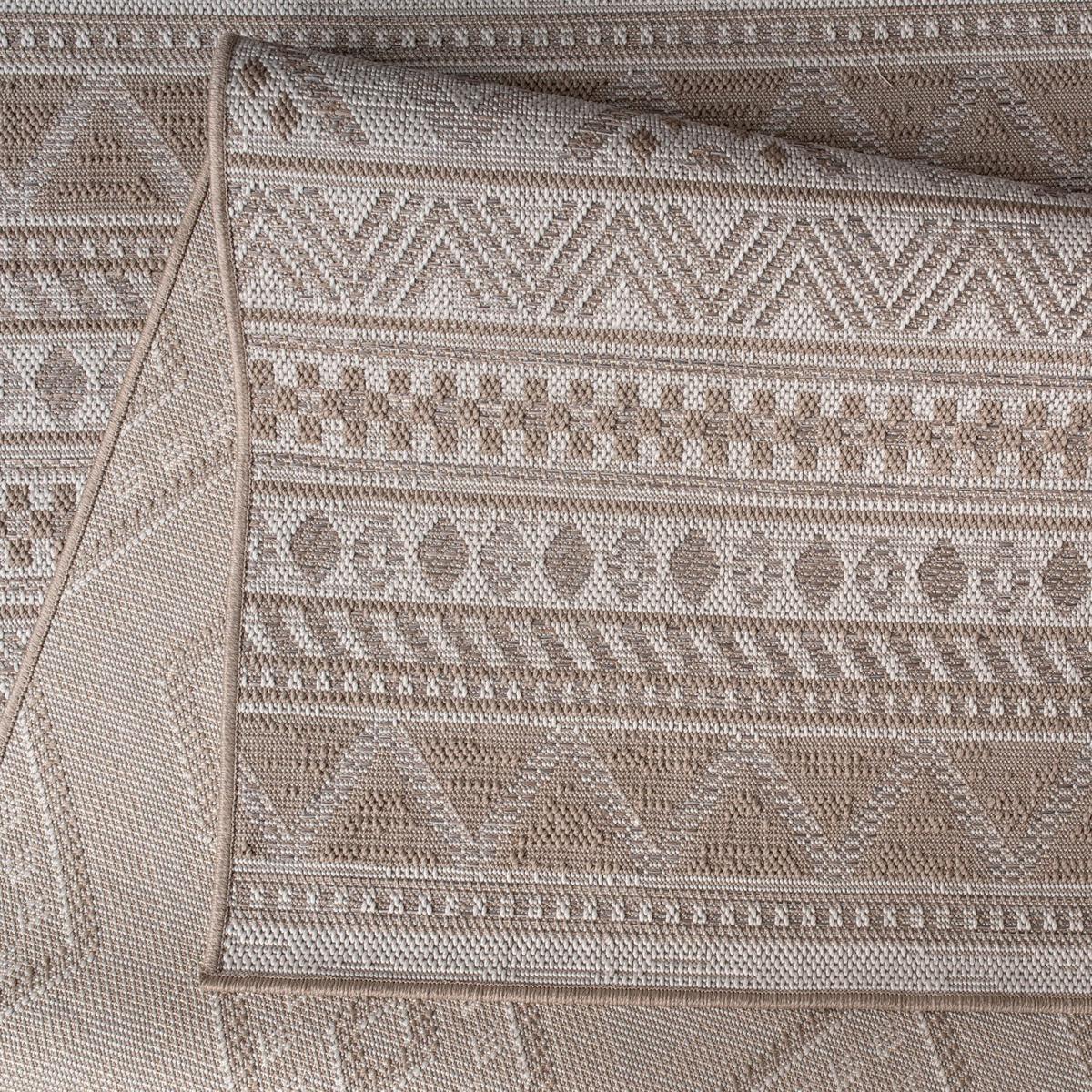 FLACHWEBTEPPICH, mit Rautenmuster, aus Polypropylen, Beige, 133 x 190 cm - Beige, Textil (190/133cm) - KADIMA DESIGN