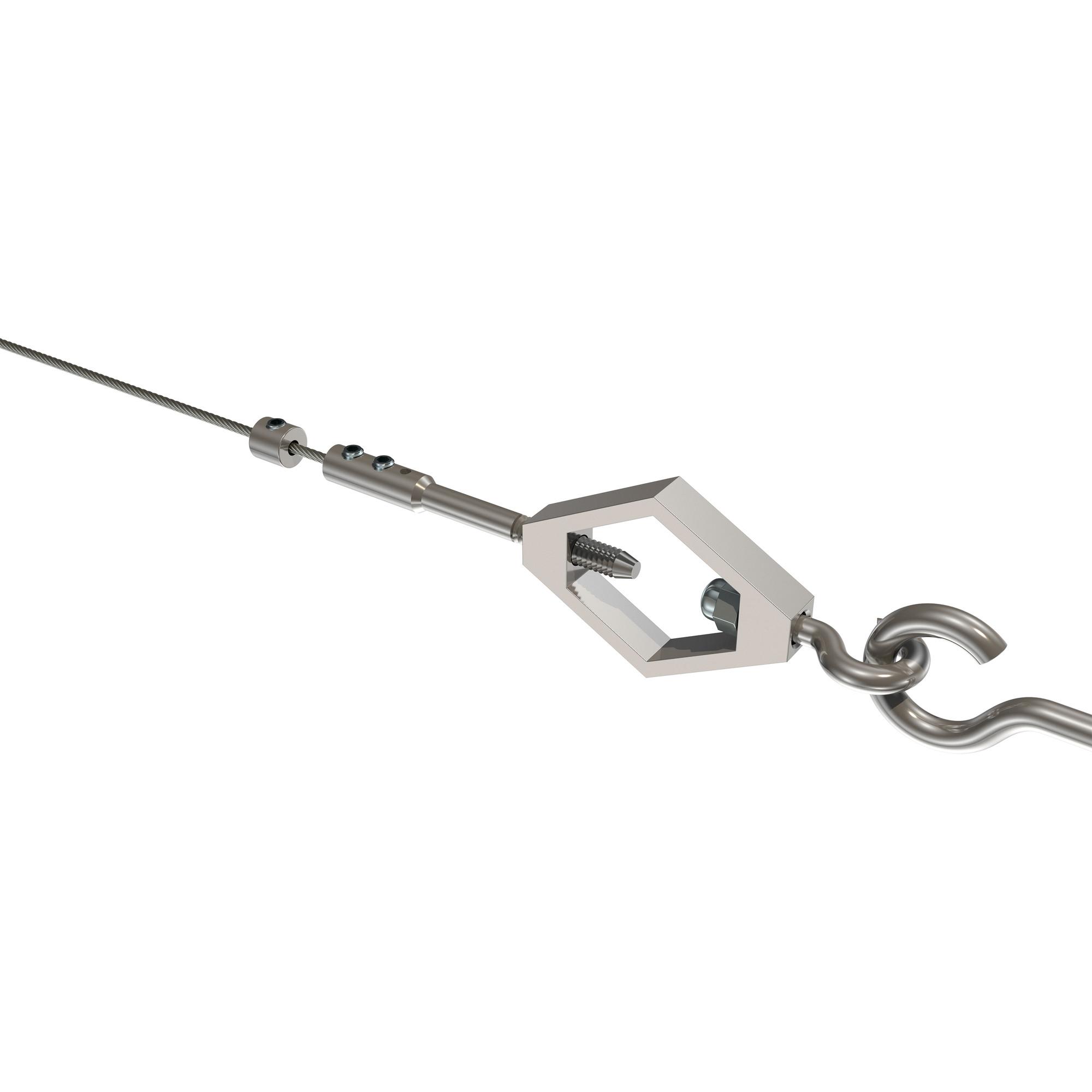 SEILSPANNGARNITUR / SEILSPANNER SET Joy Raute 500 cm Seil, Vernickelt - Silberfarben, Metall (1/3.5/5cm) - INTERDECO