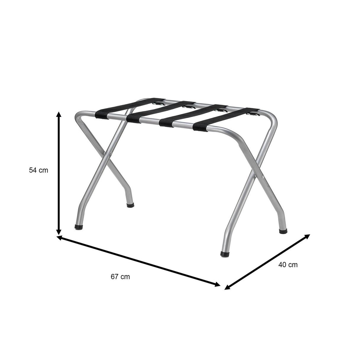 KOFFERSTÄNDER LUGGAGE grau - Grau, Metall (67/54/40cm) - IDIMEX