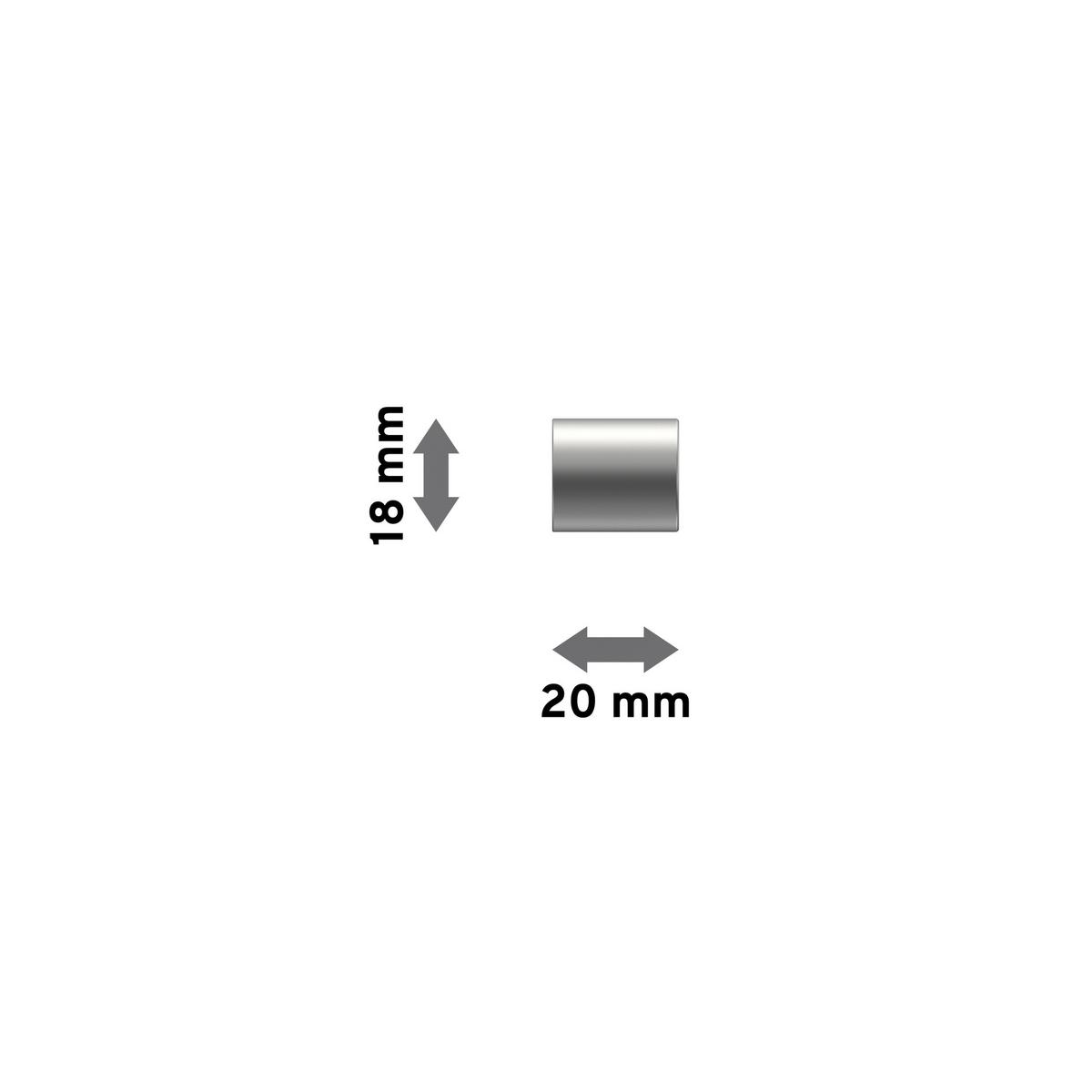 ENDSTÜCKE FÜR GARDINENSTANGEN / TELESKOPSTANGEN Livo 16/13 mm Ø Silbergrau, Packung 2 Stück - Silberfarben/Alufarben, Kunststoff (2/1.8/1.8cm) - INTERDECO