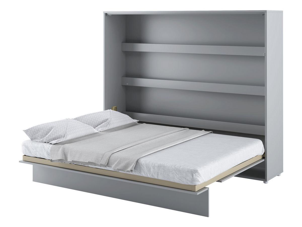 SCHRANKBETT Bed-Concept BC-14 160x200 mit weißer LED Beleuchtung - Grau, Holz/Holzwerkstoff (160/200cm) - MIRJAN24
