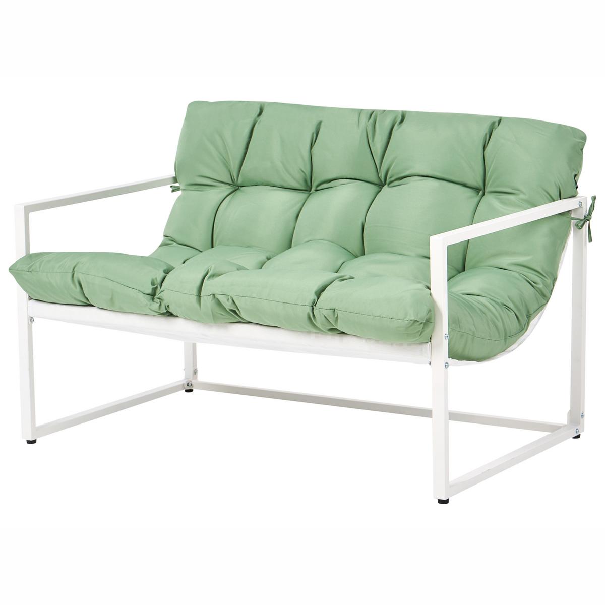 LOUNGE-SET Grün Garda - Weiß/Grün, Metall - Beliani