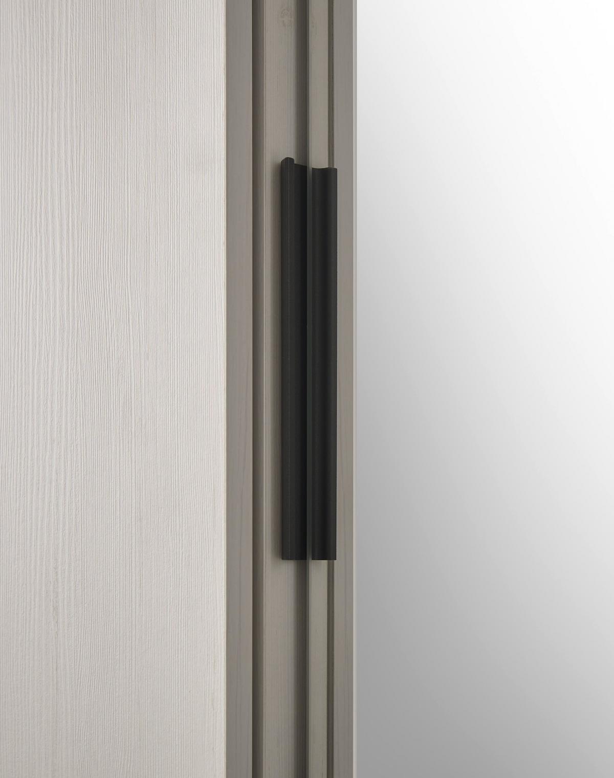 KLEIDERSCHRANK weiß Pinie, anthrazit Landhaus, Drehtürenschrank 2-türig mit Spiegel 93 x 209 cm - Anthrazit/Weiß, Holzwerkstoff/Metall (93/209/63cm) - Furn.Design