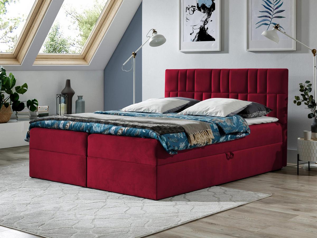 BOXBETT Top 3 - H3 - Rot, Holz (160/200cm) - MIRJAN24