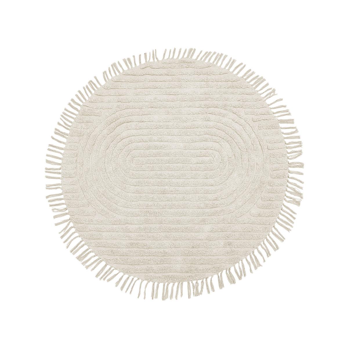 TEPPICH geflochten Halfeti 140/140 cm - Beige, Textil (140/140cm) - Beliani