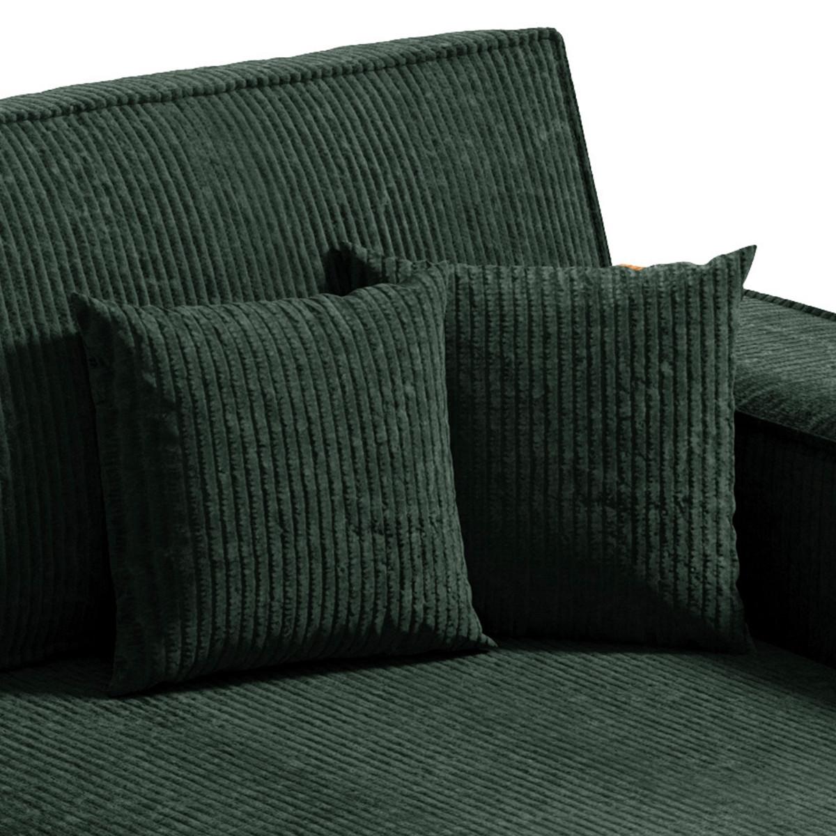 ECKSOFA Isaac 3 Sitzplätze Tannengrün - Grün, Holz (257/148cm) - Petits-meubles