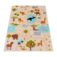 KINDERTEPPICH Waschbar, mit Safari‑Straßen‑Muster, Mehrfarbig, 200 x 290 cm - Multicolor, Textil (290/200cm) - KADIMA DESIGN