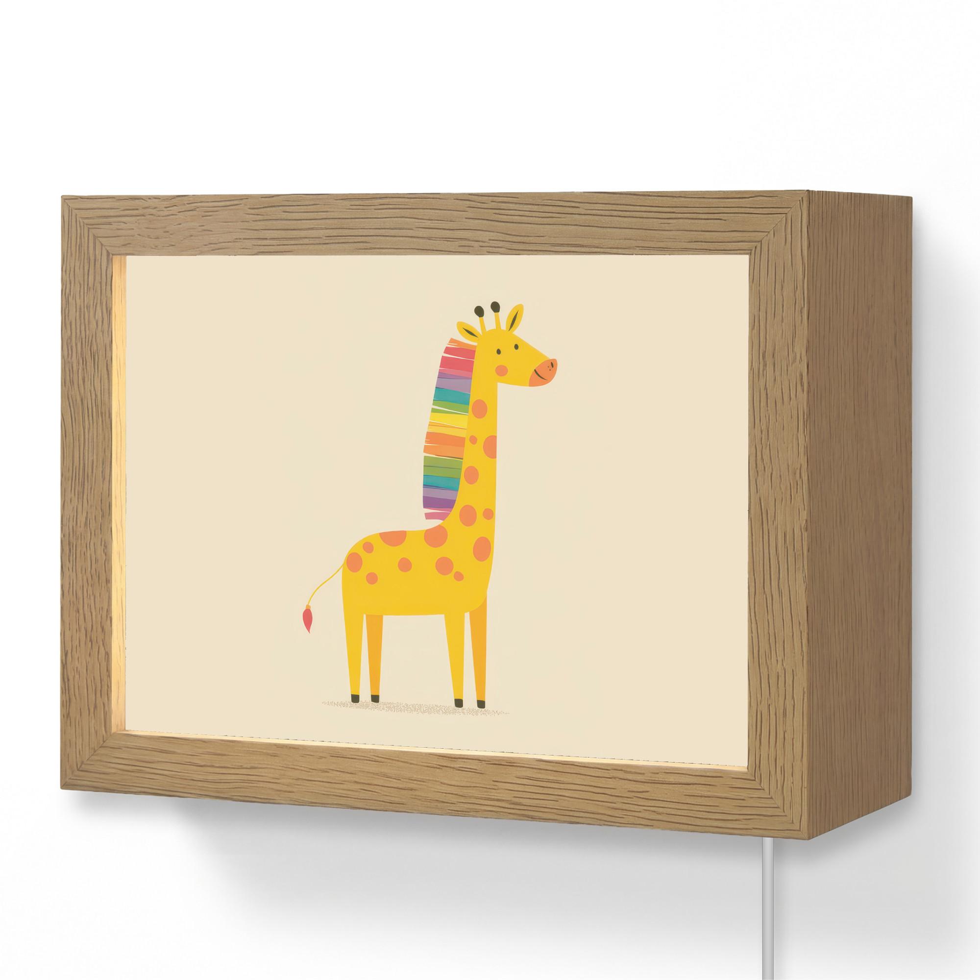WANDLEUCHTE Giraffe - Regenbogenmähne - Beige 20x15 cm - Beige, Holzwerkstoff (20/15/8cm) - OnlyWow