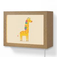 WANDLEUCHTE Giraffe - Regenbogenmähne - Beige 20x15 cm - Beige, Holzwerkstoff (20/15/8cm) - OnlyWow