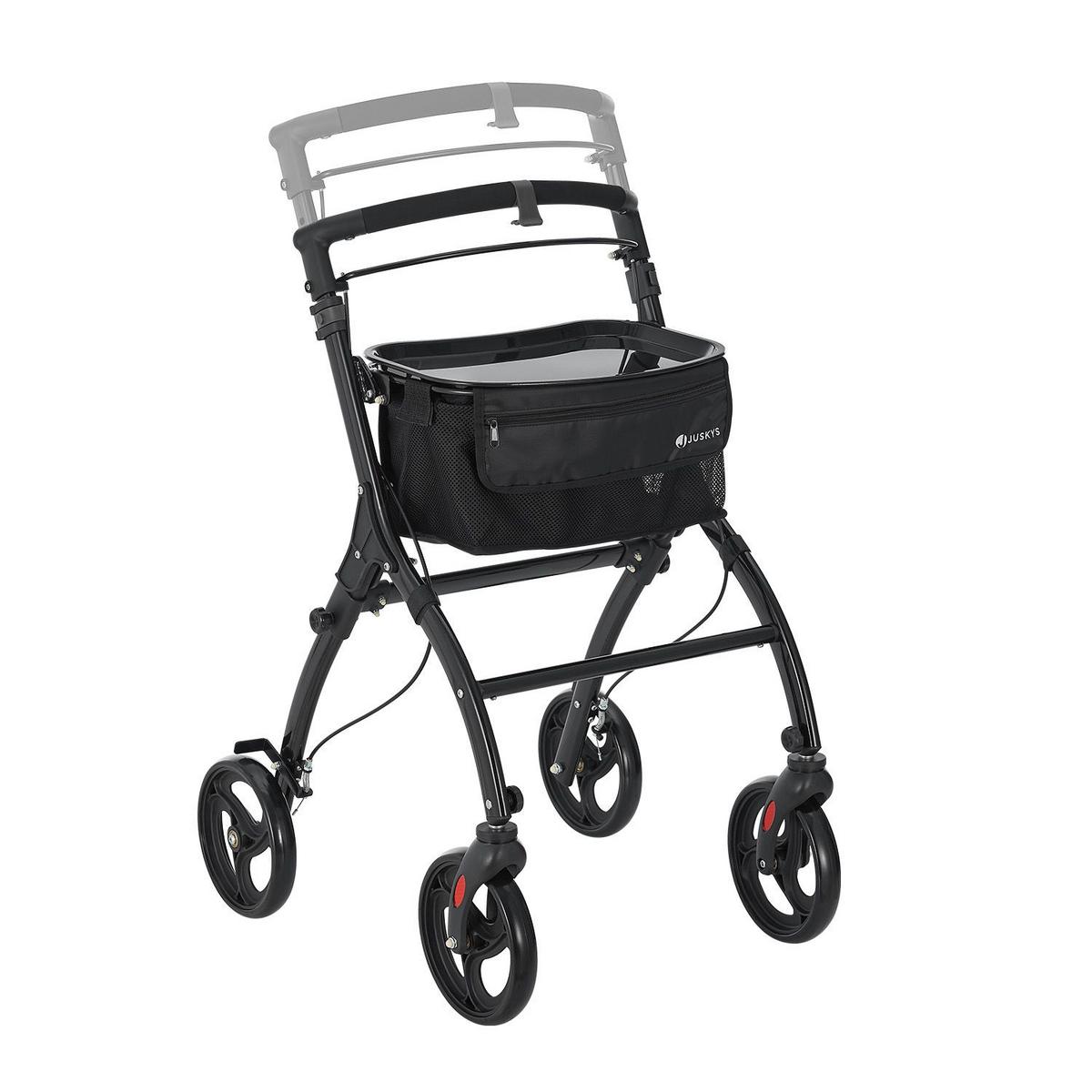 WOHNUNGSROLLATOR Aktiv schwarz mit Transporttasche - Schwarz, Metall (66/90/56cm) - Juskys