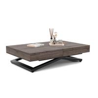 COUCHTISCH SANELLE ausziehbar mit Liftfunktion, 120/80/76 cm Schwarz / Sherman-Eiche - Anthrazit/Schwarz, Holzwerkstoff/Metall (80/120/27cm) - Idohome