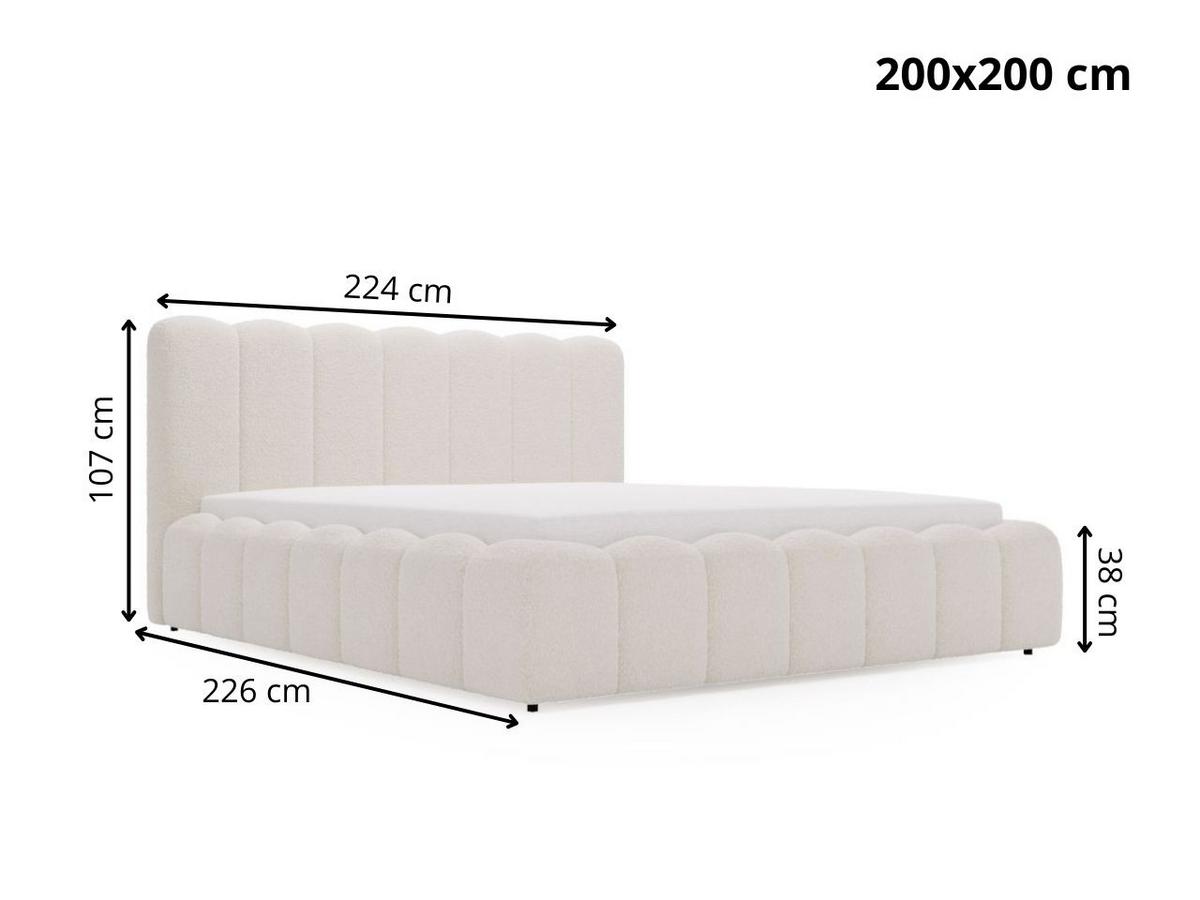 POLSTERBETT Smile 200x200 Bouclé-Stoff Hellgrau - Hellgrau, Textil (200/200cm) - Graingold