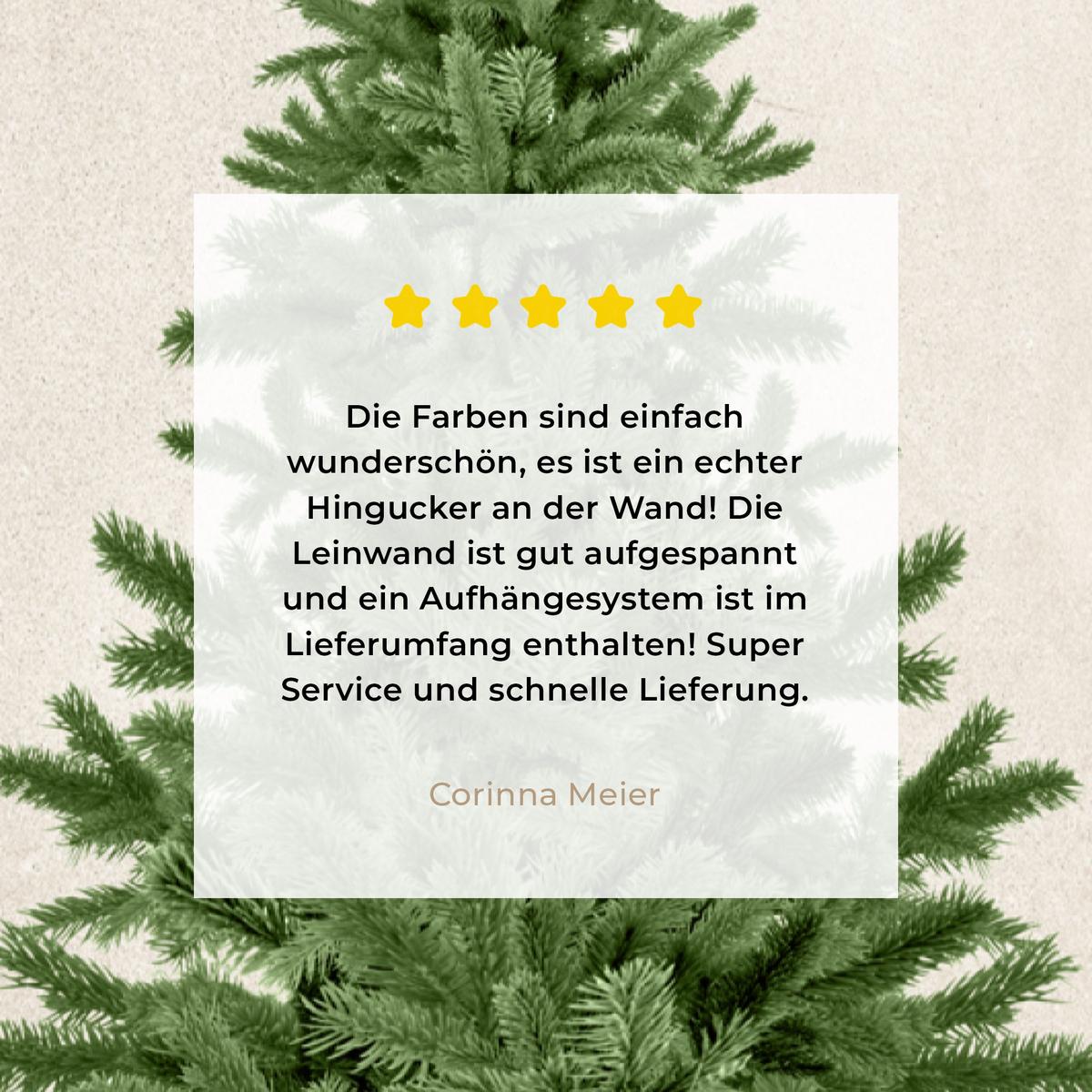LEINWANDBILD Weihnachtsbaum - Grün - Weihnachten - Feiertage Deko Wohnzimmer 20x30 cm - Olivgrün, Textil (20/30cm) - MuchoWow