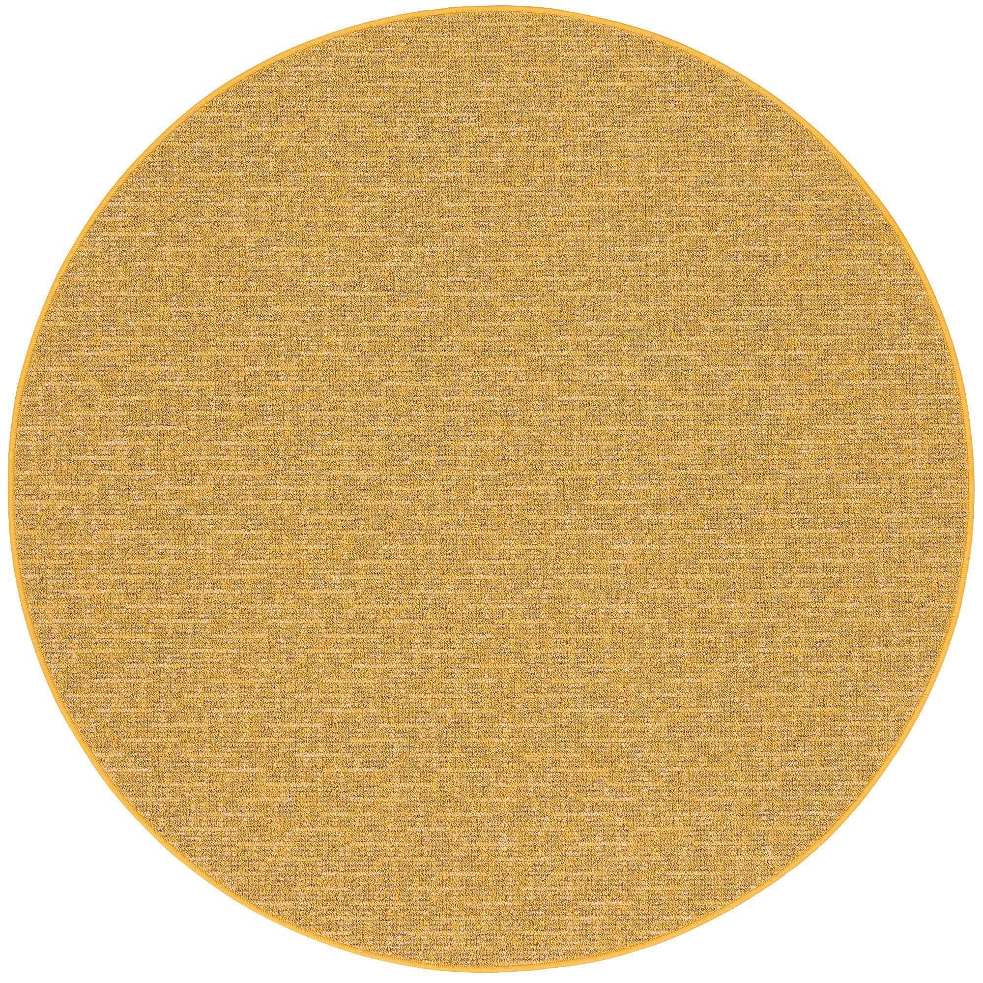 SCHLINGEN DESIGNER TEPPICH NIVA RUND - Currygelb, Textil (100/100cm) - Snapstyle