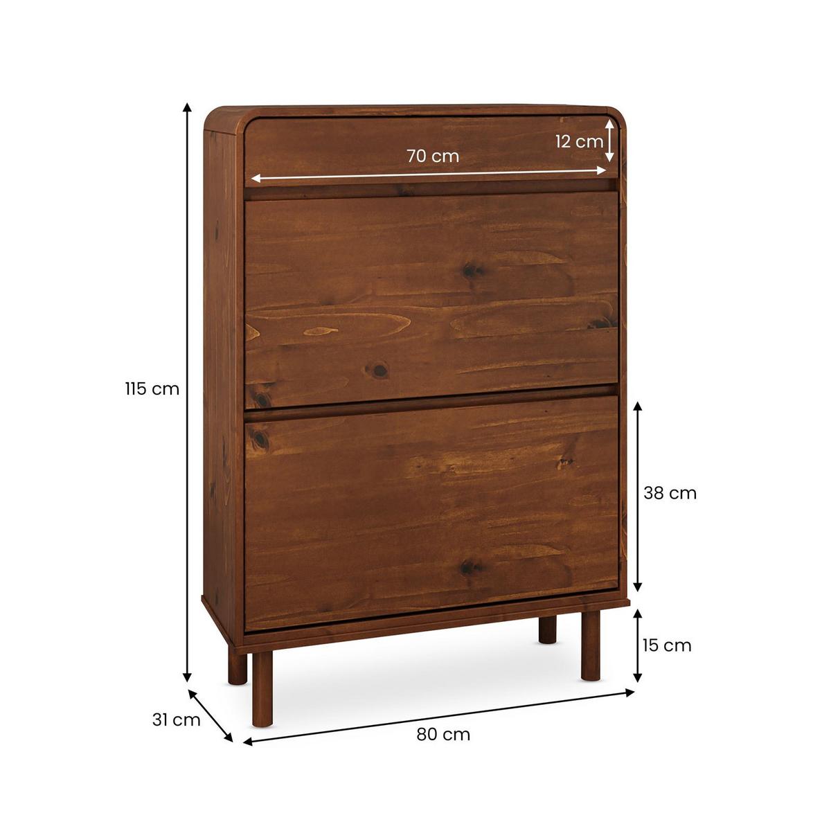 SCHUHKIPPER NAEL Kastanie - Kastanienfarben, Holz (80/114/30cm) - IDIMEX