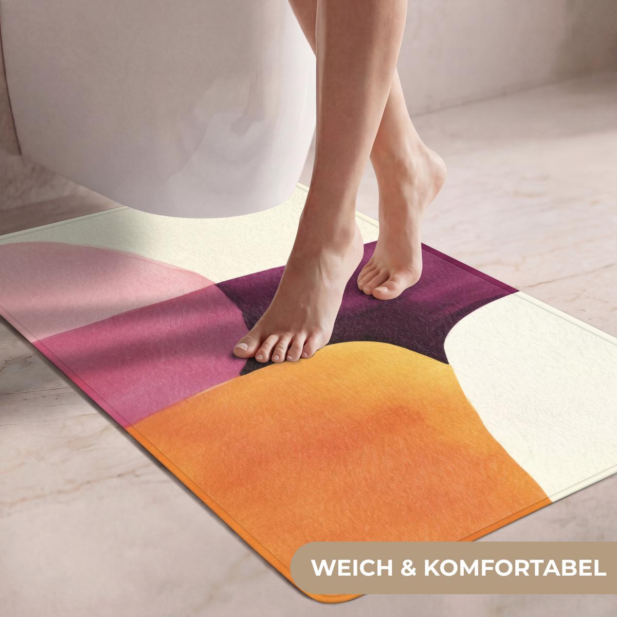 WC-VORLEGER Formen - Abstrakt - Farbenfroh Toilettenvorleger 60x90 cm - Terracotta, Textil (60/1cm) - OnlyWow