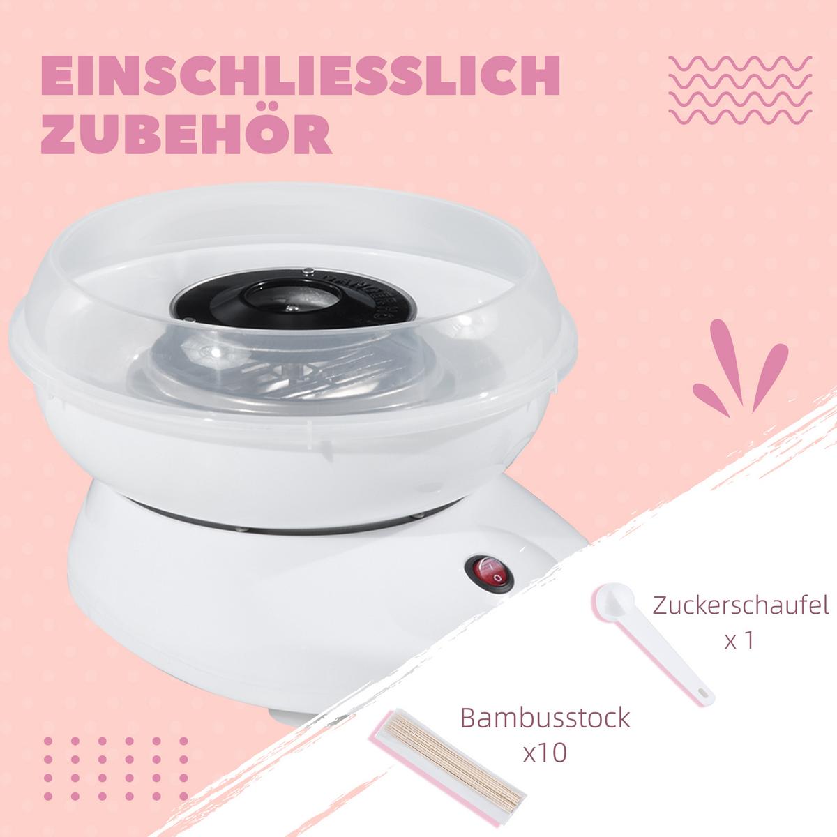 ZUCKERWATTEMASCHINE Weiß - Weiß, Kunststoff (26/18/27cm) - HOMCOM