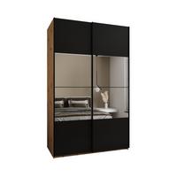 SCHWEBETÜRENSCHRANK 245,5/150/64 2-türig - Schwarz/Eiche Artisan, Holz/Metall (150/245/64cm) - Abiks Möbel