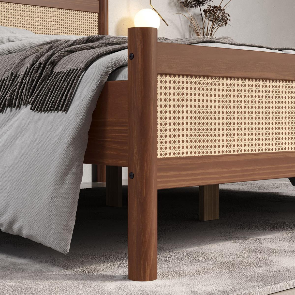 MASSIVHOLZBETT CEFIRA 140x200 cm Kastanie - Kastanienfarben, Holz (140/200cm) - IDIMEX