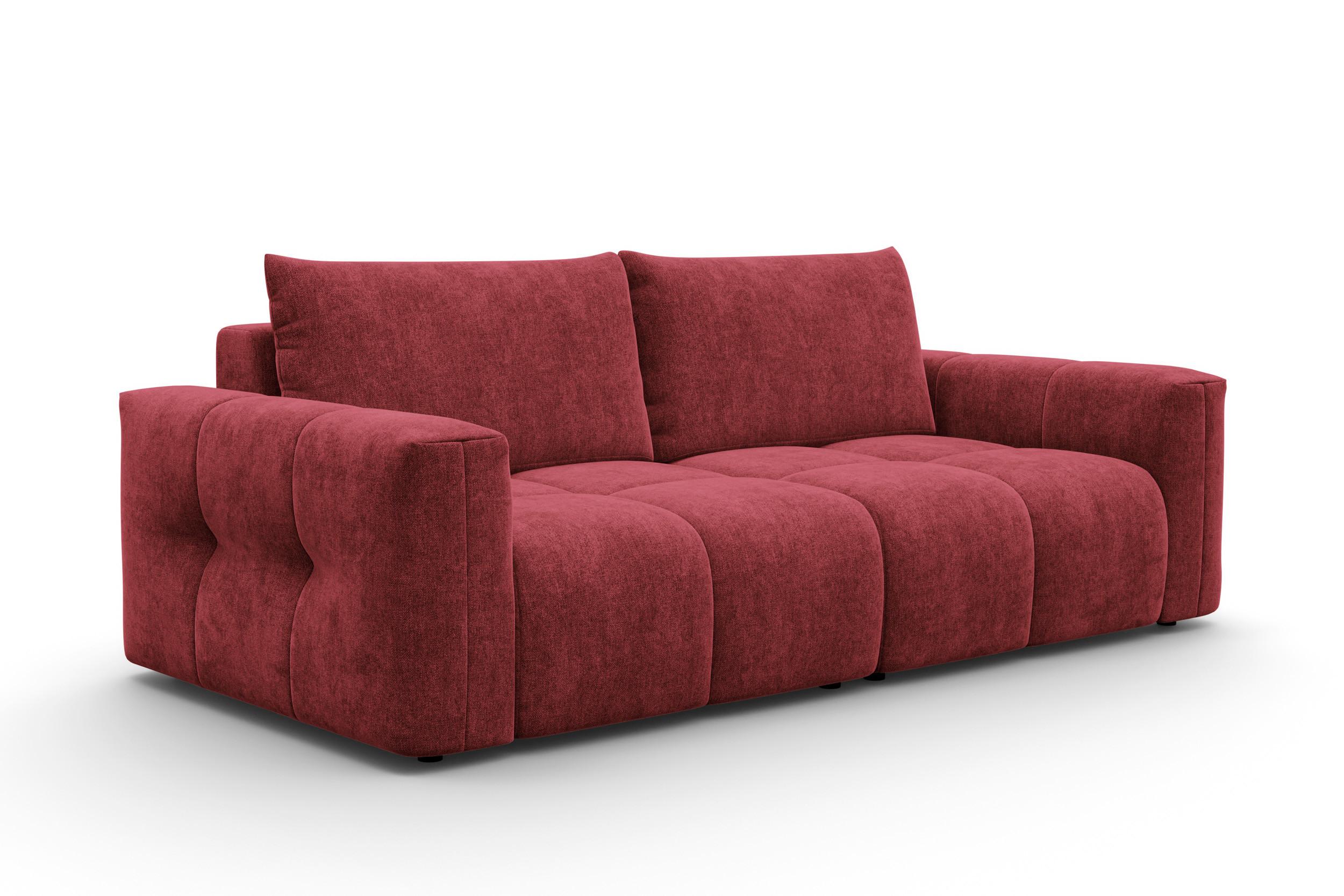 SOFA VERONA 3-Sitzer, Dunkelrot - Schwarz/Dunkelrot, Holz/Textil (224/83/110cm) - Courtois Laville