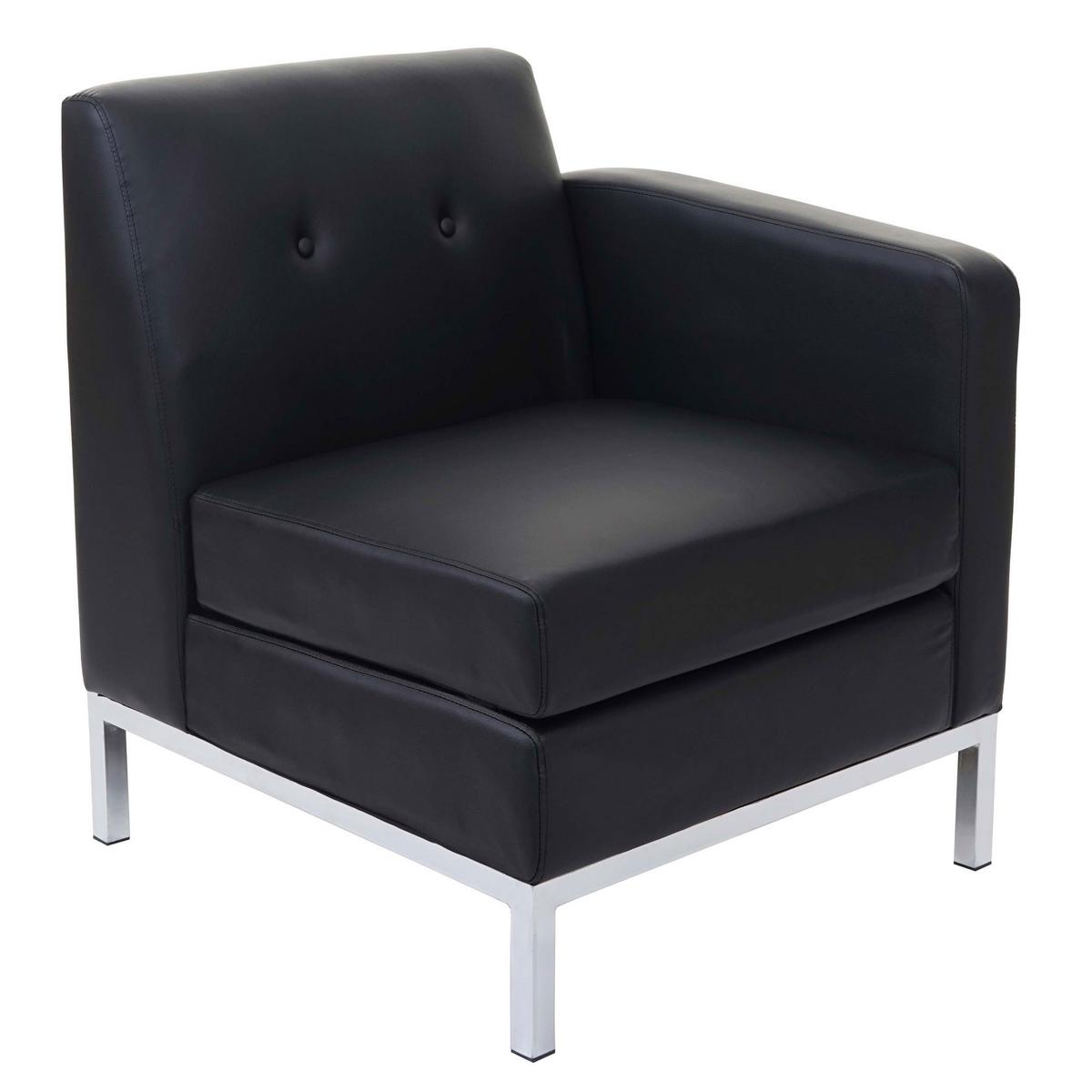 SESSEL SEITENTEIL ERWEITERBAR Schwarz - Schwarz, Textil (68/82/72cm) - MCW