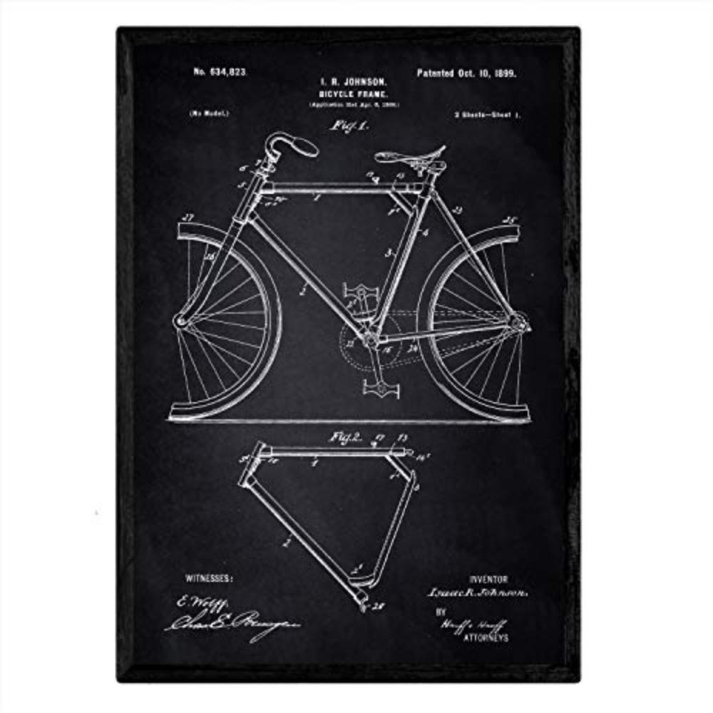 POSTER Marco Patent Fahrrad A3 Rahmenlos - Klar/Schwarz, Papier (29.7/5/42cm) - Nacnic