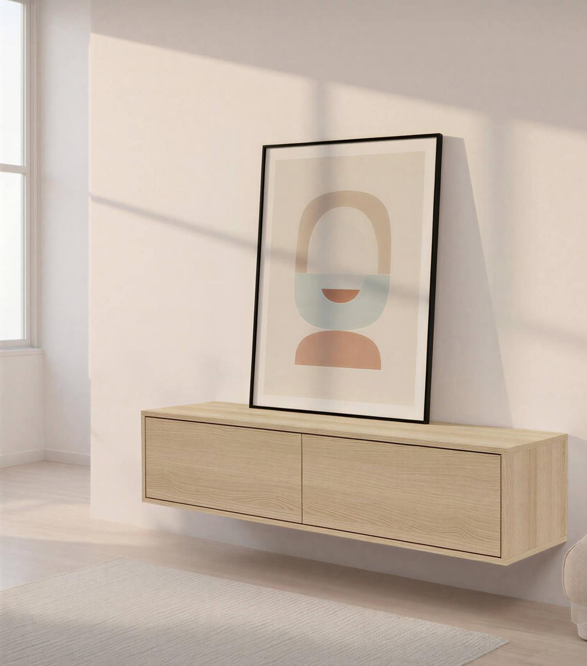 LOWBOARD Das Schwebende - Braun, Holzwerkstoff (160/36/42cm) - Mokebo