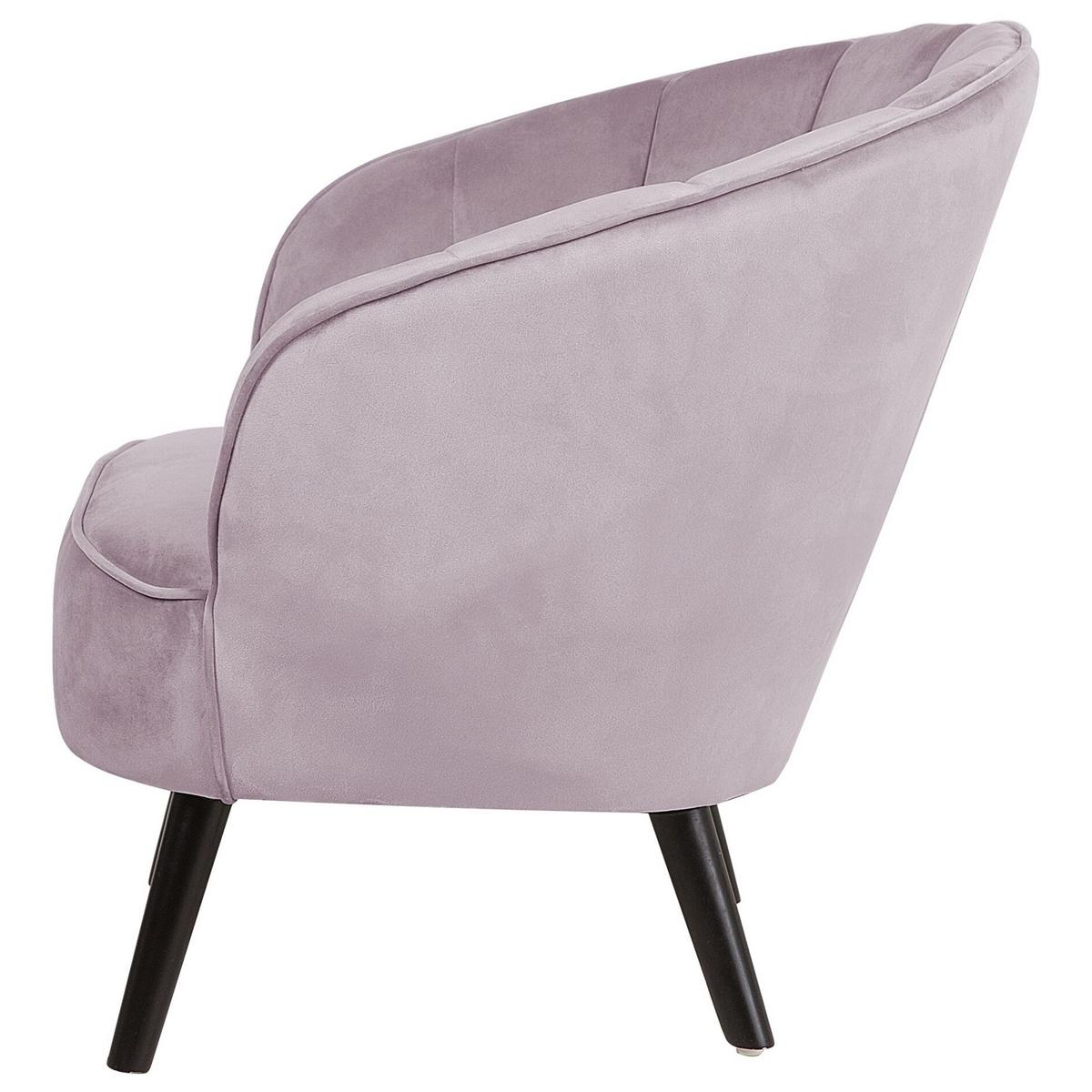SESSEL Samtstoff Rosa Dala - Pink, Holz/Textil (74/76/77cm) - Beliani