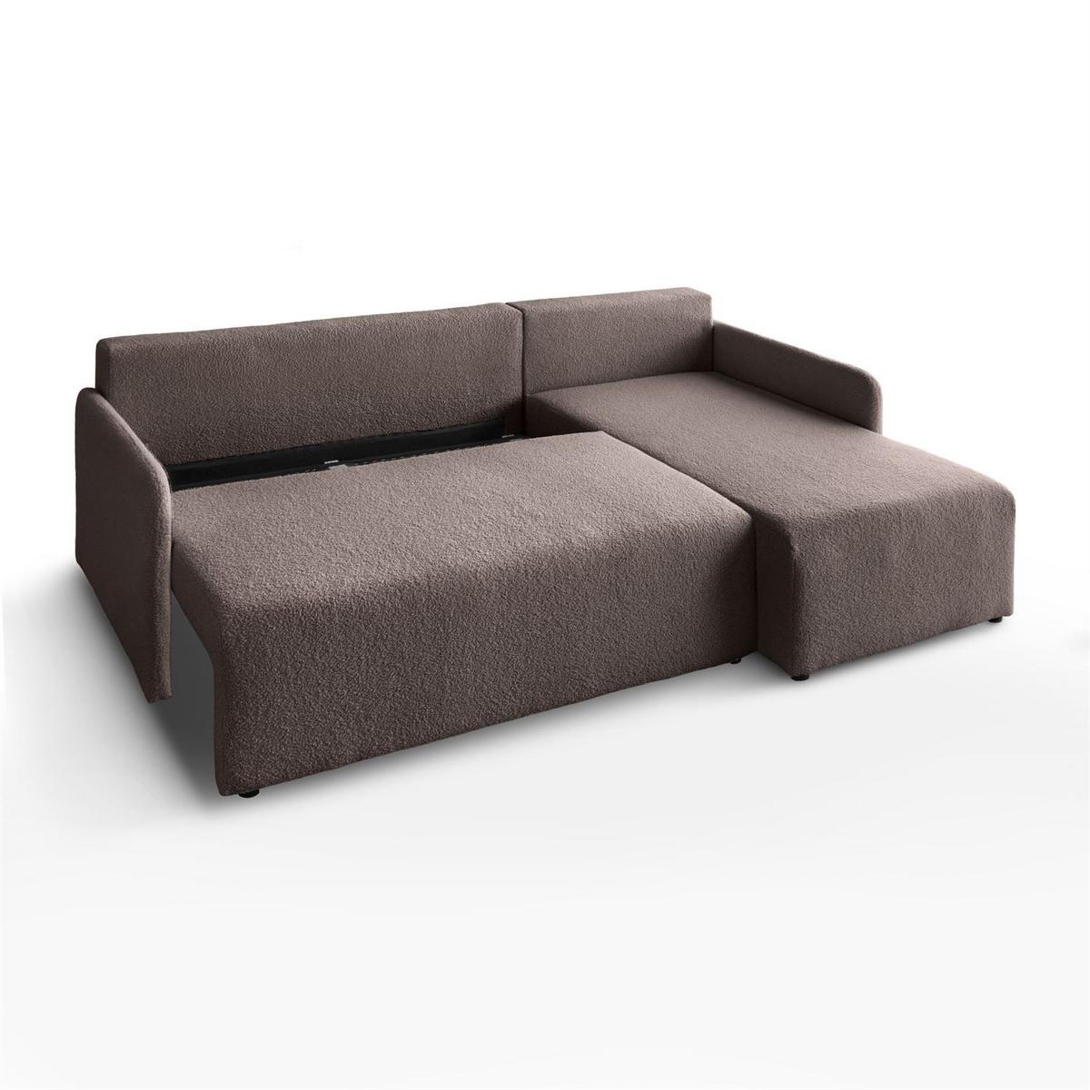 ECKSOFA CUDDLE mit Schlaffunktion und Bettkasten, Quelle 21 - Braun, Textil (213/145cm) - Lookway