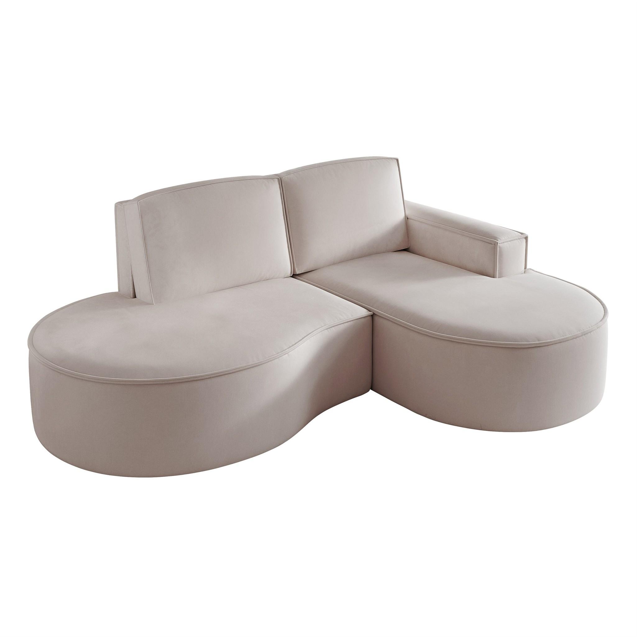 ECKSOFA Arlet In Stoff Riviera - Hellgrau, Holzwerkstoff/Textil (156/277cm) - Fun Möbel