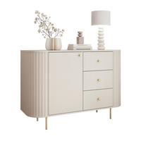 KOMMODE OVALINE 123 cm, 3 Schublade(n) Sandbeige - Beige, Holzwerkstoff/Metall (123/85/42cm) - Idohome