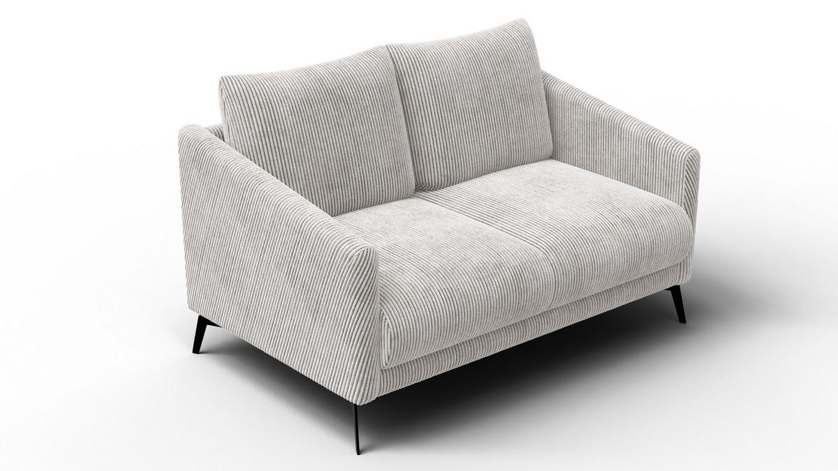 SOFA VILT 2-Sitzer, perlweiß - Schwarz/Weiß, Holzwerkstoff/Textil (142/89/94cm) - Wozimo