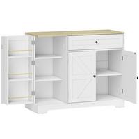 SIDEBOARD MDF Weiß - Schwarz/Weiß, Holzwerkstoff/Metall (40/81/100cm) - HOMCOM