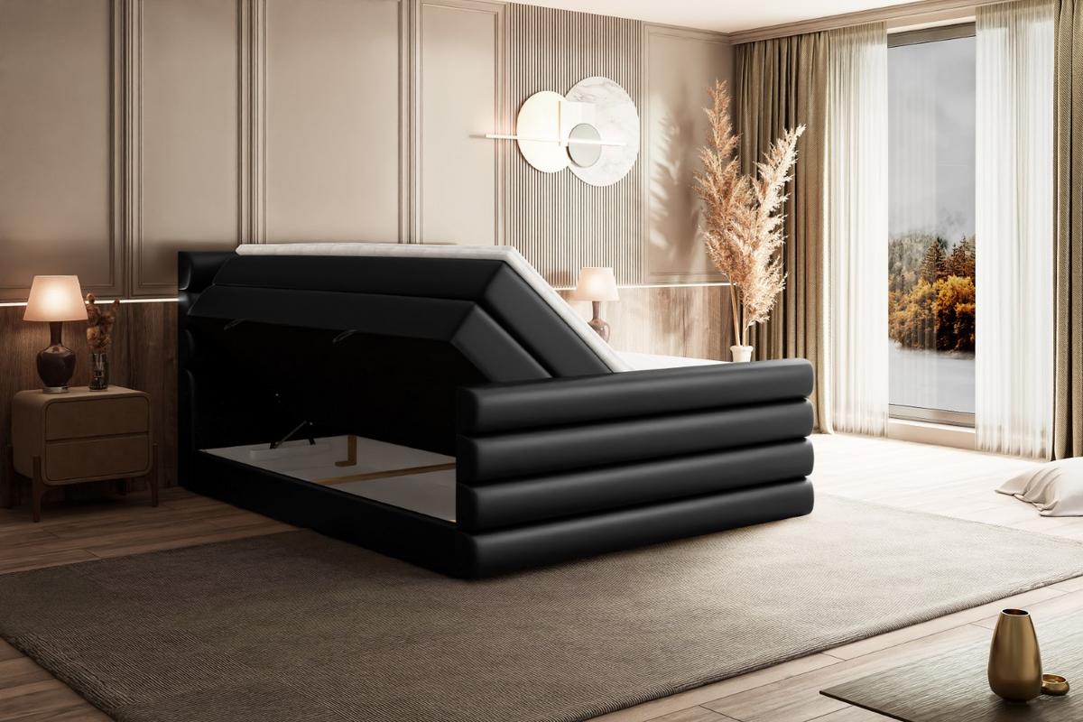 BOXSPRINGBETT CELESTIA-Z KING - 180x200 - H3/H4 - Schwarz Hochglanz - Schwarz Hochglanz, Holzwerkstoff (180/200cm) - ALTDECOR