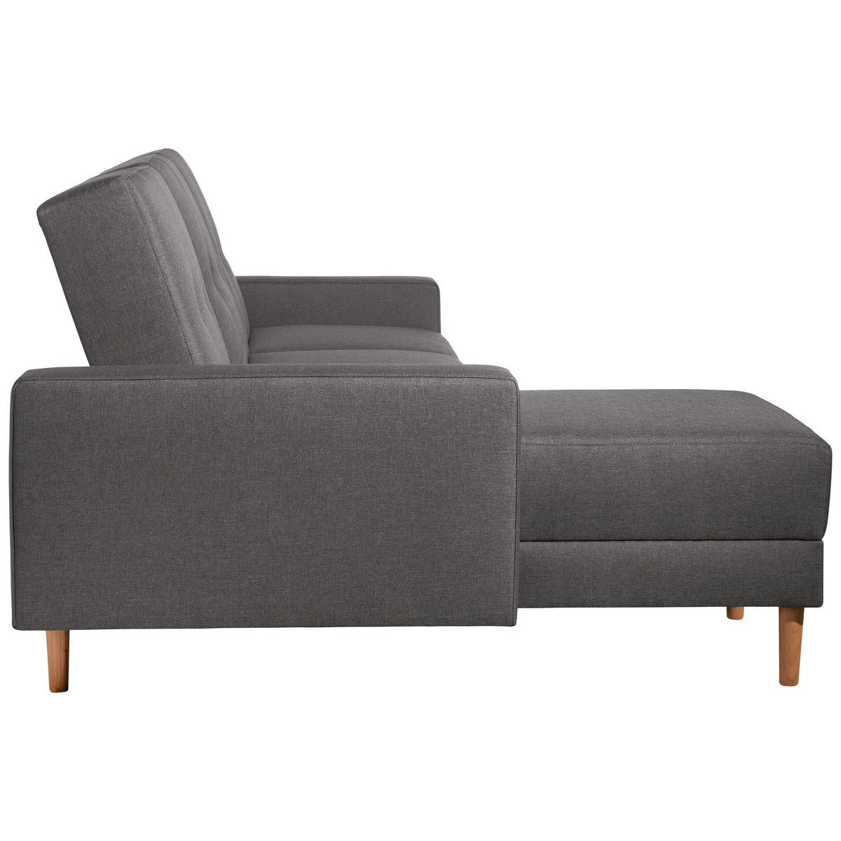 FUNKTIONSSOFA mit Hocker Kattie Flachgewebe anthrazit - Anthrazit, Kunststoff (144/230cm) - 58aufmkessel