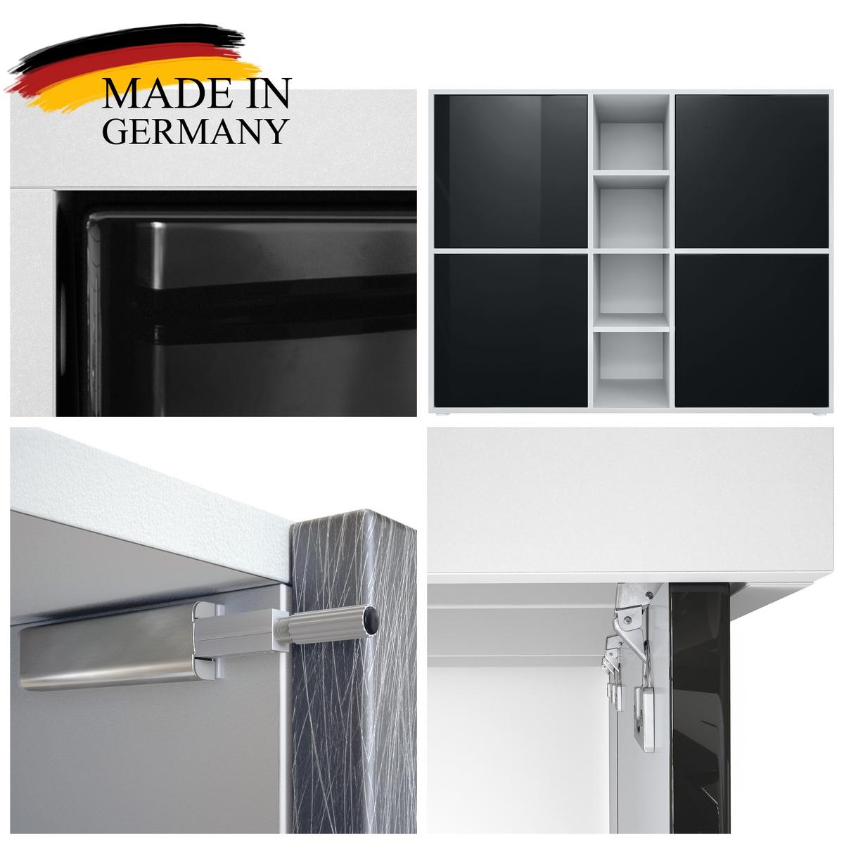 HIGHBOARD Cuba Türen in Avola-Anthrazit - Anthrazit, Holzwerkstoff (130.5/105.5/35.5cm) - Vladon