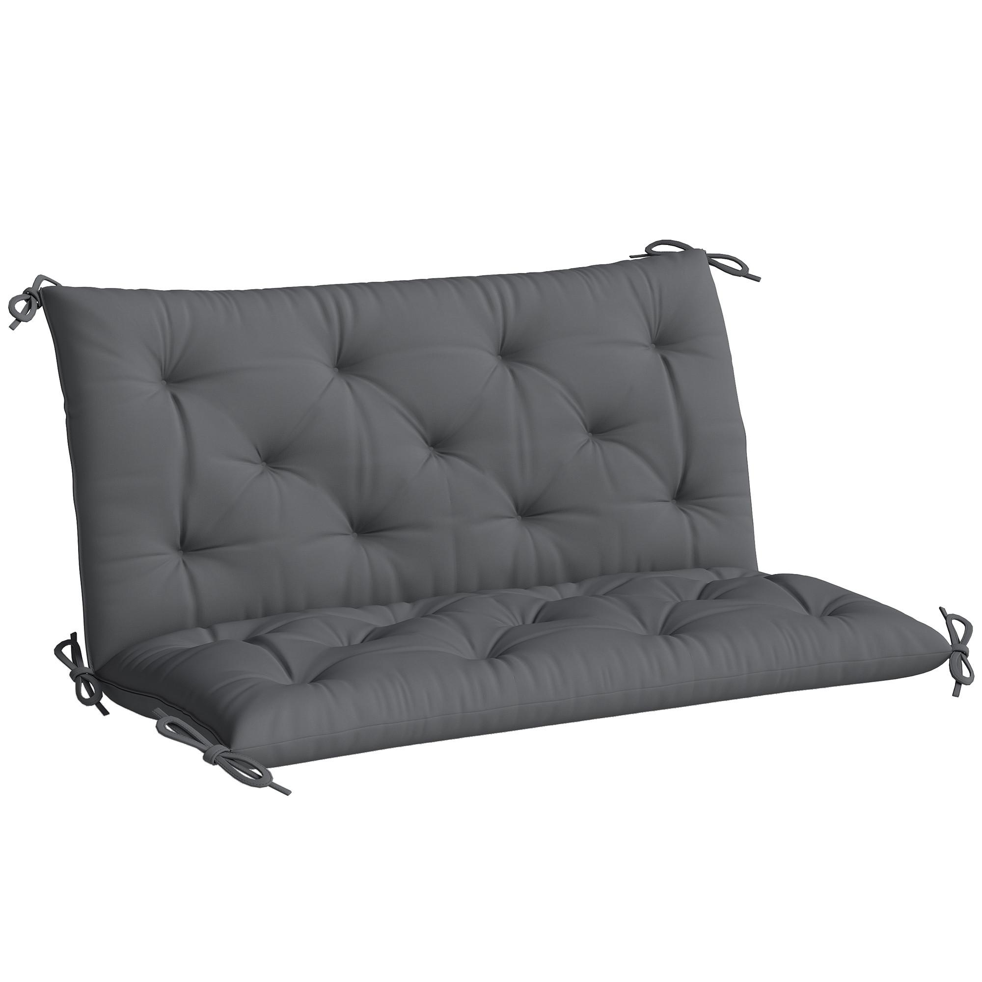 BANKAUFLAGE Sitzkissen Rückenkissen Polster Auflage für Sitzbank 100x98x8 cm - Dunkelgrau, Textil (100/8/98cm) - Outsunny