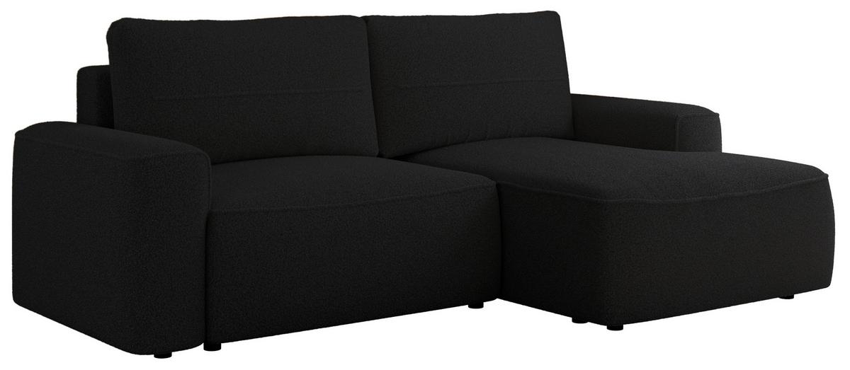 ECKSOFA BELLUNO L Schwarz Boucle - Rechts - Schwarz, Textil (233/144cm) - MKS