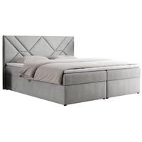 BOXBETT NEOMI 120/200 - Hellgrau Strukture - H3 - Visco - Hellgrau, Holz/Textil (120/200cm)