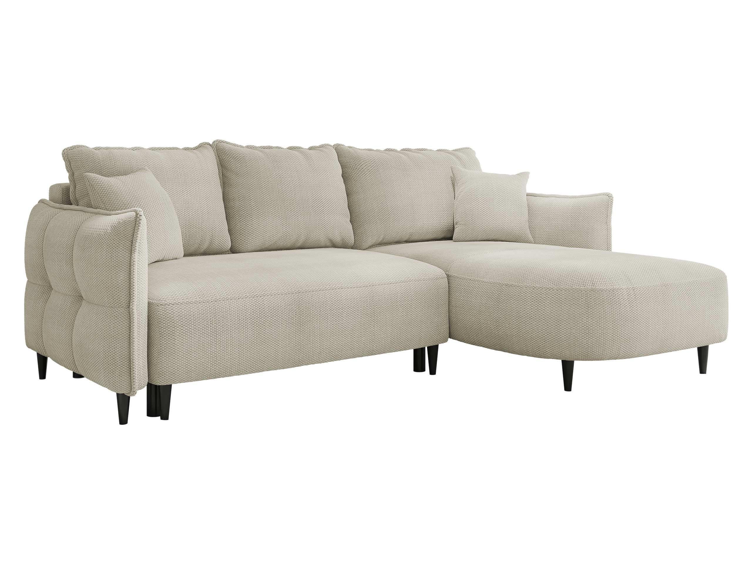 ECKSOFA Sycylia, Seite: Rechts - Schwarz/Naturfarben, Holz/Textil (244/165cm) - MIRJAN24