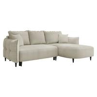 ECKSOFA Sycylia, Seite: Rechts - Schwarz/Naturfarben, Holz/Textil (244/165cm) - MIRJAN24