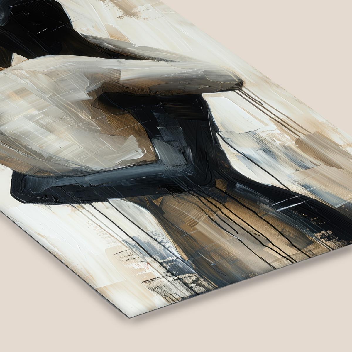 POSTER MIT RAHMENGERAHMTES BILD Abstrakt - Liebe - Schwarz und weiß - Modern 60x90 cm - Schwarz, Papier (60/90cm) - MuchoWow