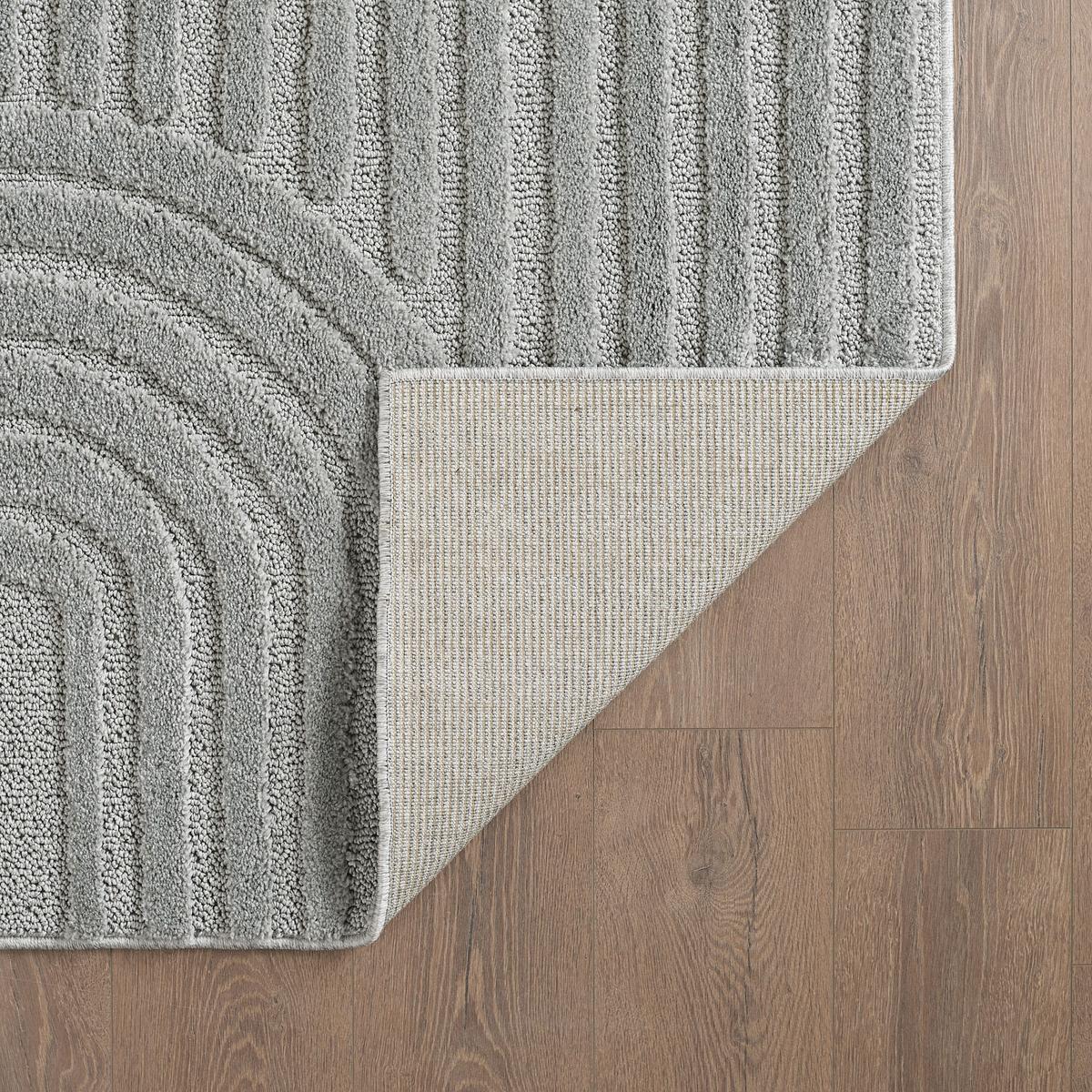 HOCHFLORTEPPICH RIGI, im Skandi-Boho-Stil, Silber, 80 x 150 cm - Silberfarben, Textil (150/80cm) - KADIMA DESIGN