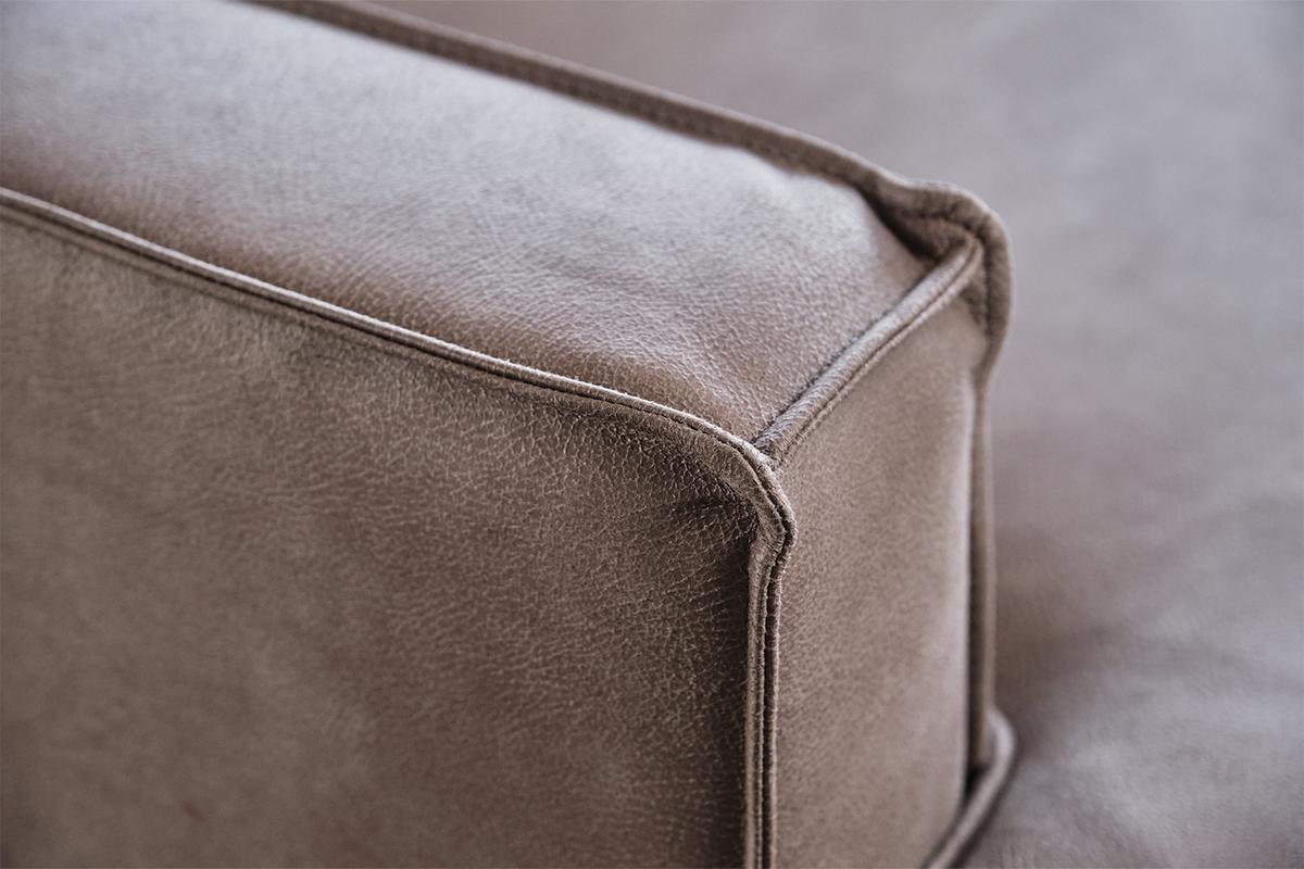 ECKSOFA VILNIUS Anthrazit Lederfaserstoff - Anthrazit/Schwarz, Leder/Metall (286/170cm) - KAWOLA