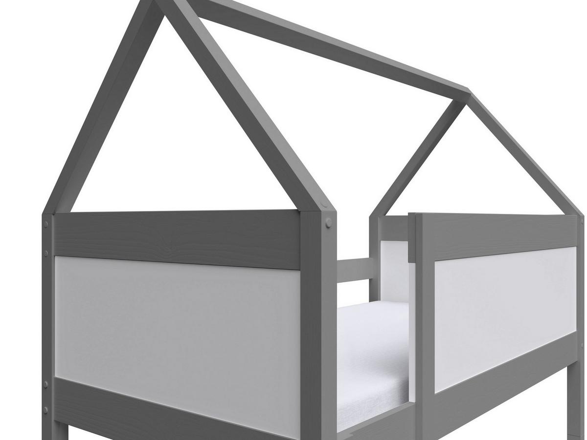 ETAGENBETT TAMI mit Bettkasten 80x180 cm Hellgrau - Weiß/Grau, Holz (80/180cm) - MASSENO