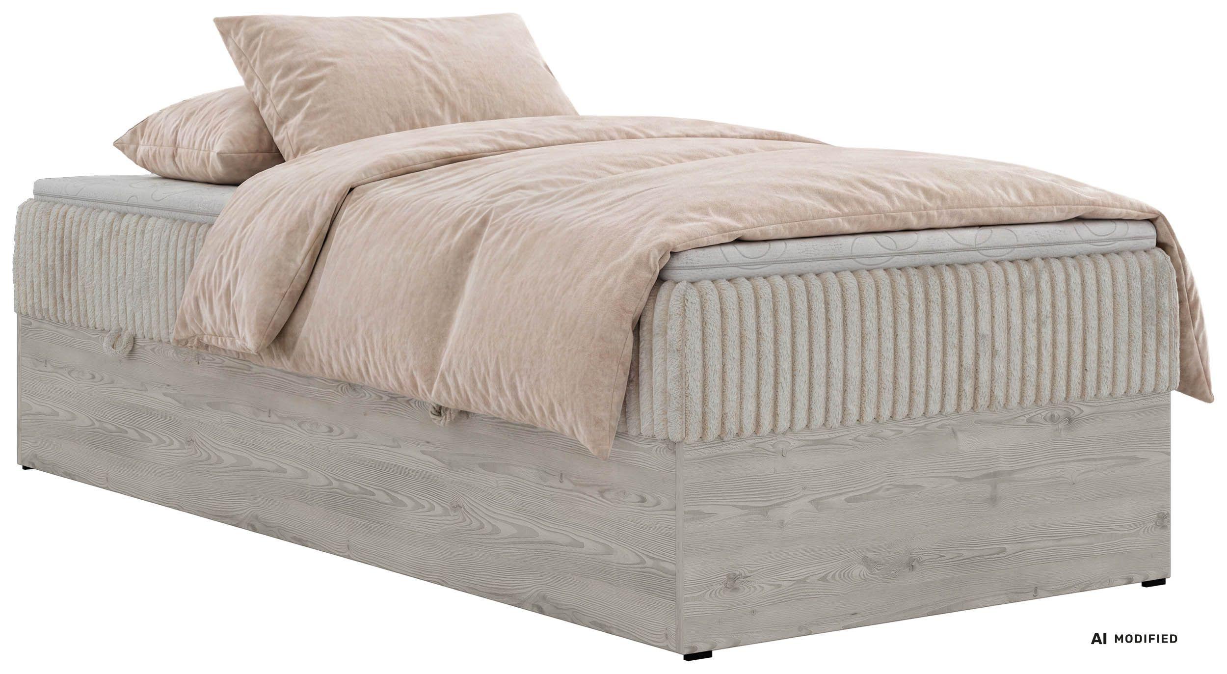 BOXBETT NORDIC ZERO 90/200 - Beige Cord - Topper Visco - H3 - Beige/Schwarz, Kunststoff/Textil (90/200cm) - MKS