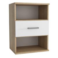 NACHTTISCH NOCTA 48/65,5/35 cm Weiß - Weiß/Sonoma Eiche, Holzwerkstoff (48/65.5/35cm) - MASSENO