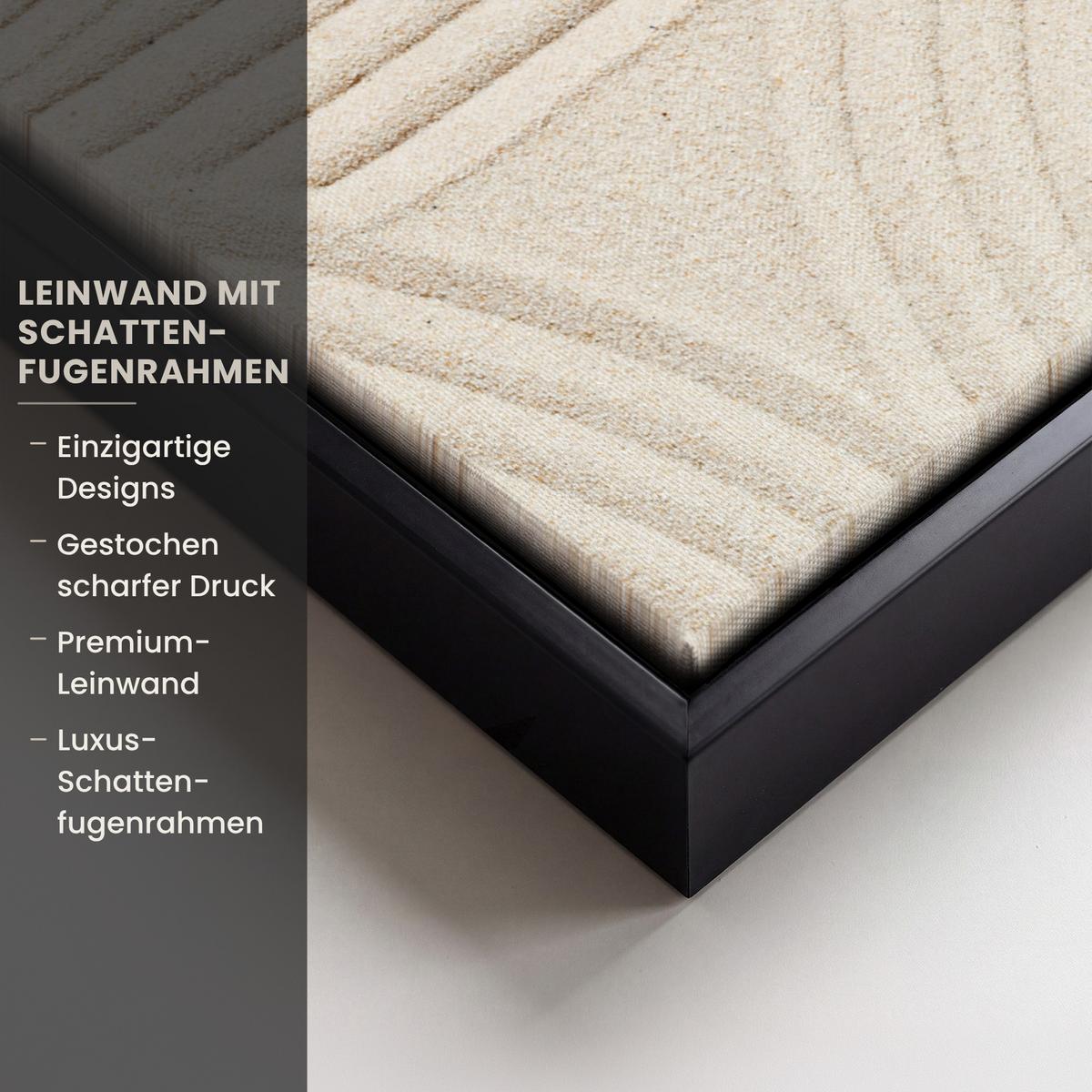 LEINWAND Bilder mit Rahmen - Muster - Abstrakt - Weiß - 30x40 - Beige, Textil (30/40cm) - MuchoWow