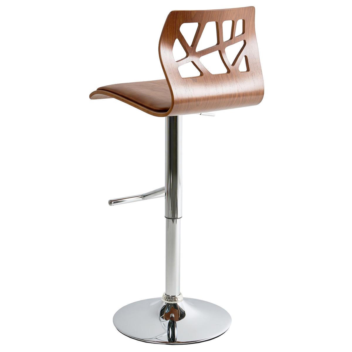 BARSTUHL 2er-Set Kunstleder Braun/Silber Petersburg - Dunkelbraun, Holzwerkstoff (42/95/42cm) - Beliani